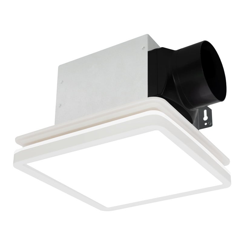 Akicon Bathroom Exhaust Fan with Light 80CFM 20 Sones Exhaust Fan for Bathroom Ceiling 15W Dimmable 3CCT LED Shower Lights  35W Nightlight Vent Fan for Home Square White