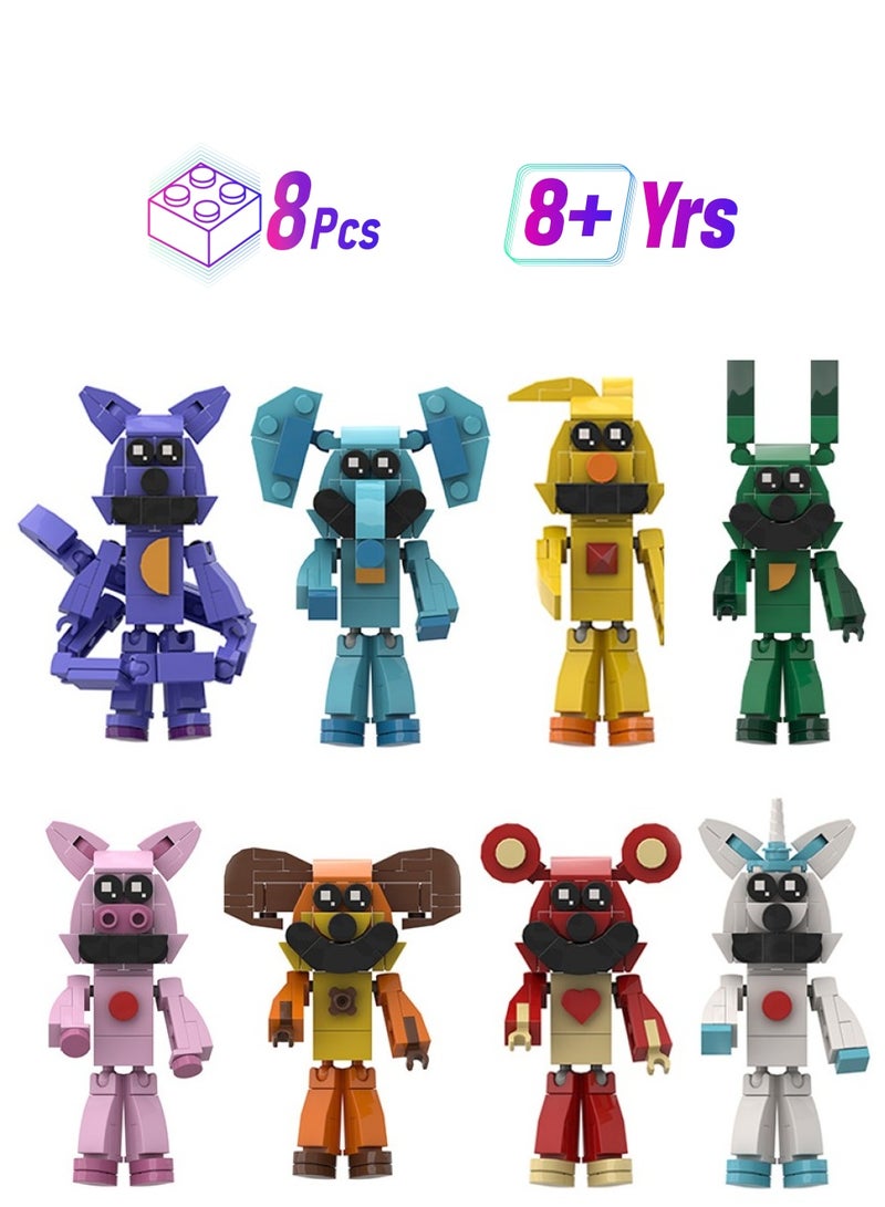 XiuWoo New Funny Smiling Critters Building Block Set,Smiling Critters Toys,Game Model Toys Ideas Collectible Building Bricks Birthday Gift For Kids 8pcs set - Image 1