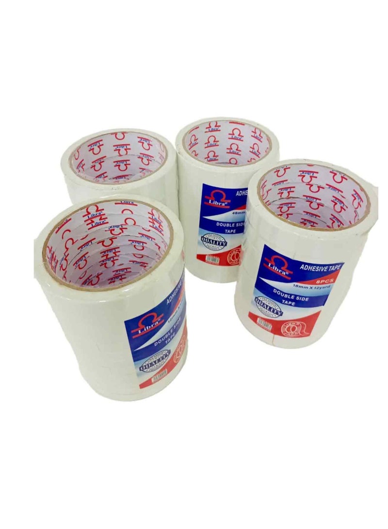 Libra Double Sided Tissue Tapes 3″ (Pack of 1 ROLL 8 pieces inside) - Image 1