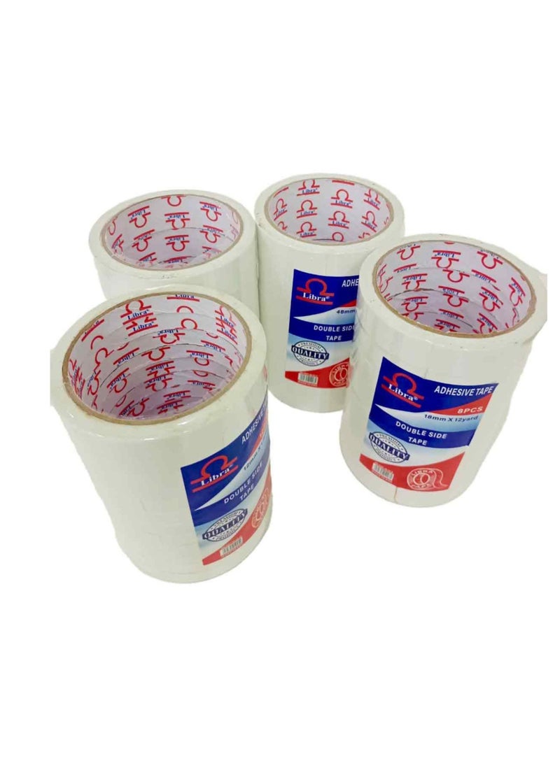 Libra Double Sided Tissue Tapes 3″ (Pack of 1 ROLL 8 pieces inside) - Image 2