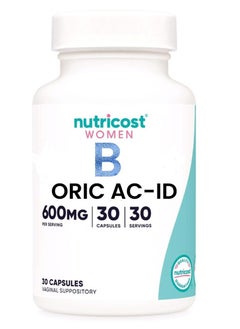 Nutricost للنساء، حمض البوريك، تحميلة، 600 ملجم، 30 كبسولة 