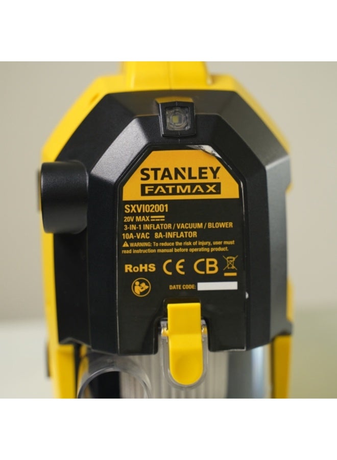 Stanley ستينلي مضخة هواء 3 في 1 - منفاخ، مكنسة، ومضخة هواء - 20 فولت و 12 فولت DC، أداة محمولة، تشغيل بدون سلك، (البطارية والشاحن غير متضمنين)، SXVI02001 - Image 3