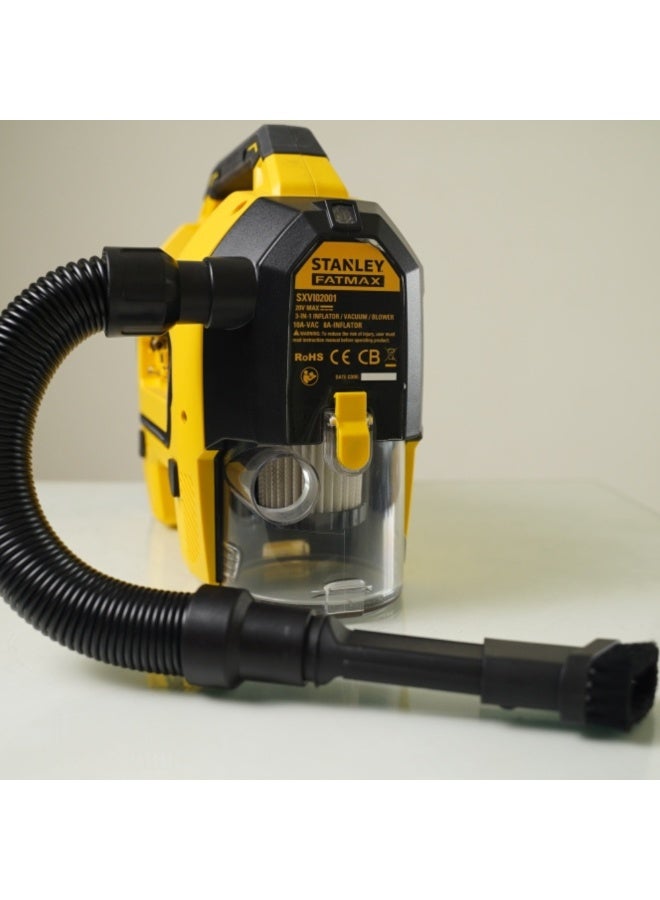 Stanley ستينلي مضخة هواء 3 في 1 - منفاخ، مكنسة، ومضخة هواء - 20 فولت و 12 فولت DC، أداة محمولة، تشغيل بدون سلك، (البطارية والشاحن غير متضمنين)، SXVI02001 - Image 4