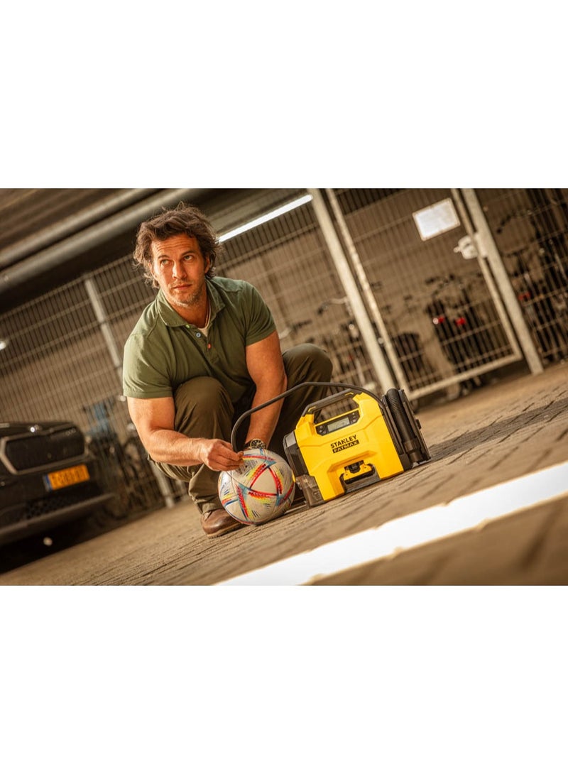 Stanley ستينلي مضخة هواء 3 في 1 - منفاخ، مكنسة، ومضخة هواء - 20 فولت و 12 فولت DC، أداة محمولة، تشغيل بدون سلك، (البطارية والشاحن غير متضمنين)، SXVI02001 - Image 5