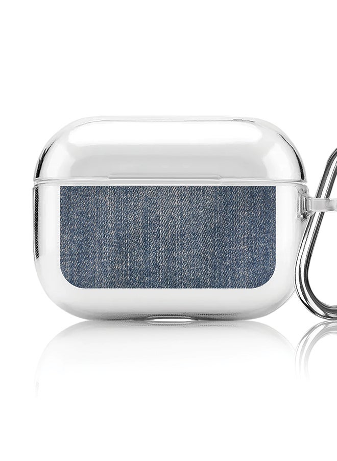 Stylizedd - Classic Clear printed Case for Apple AirPods Pro 2nd Generation Thin Transparent Cover [Designed for Apple AirPods Pro 2nd Generation] - Dark Denim Print - Image 1
