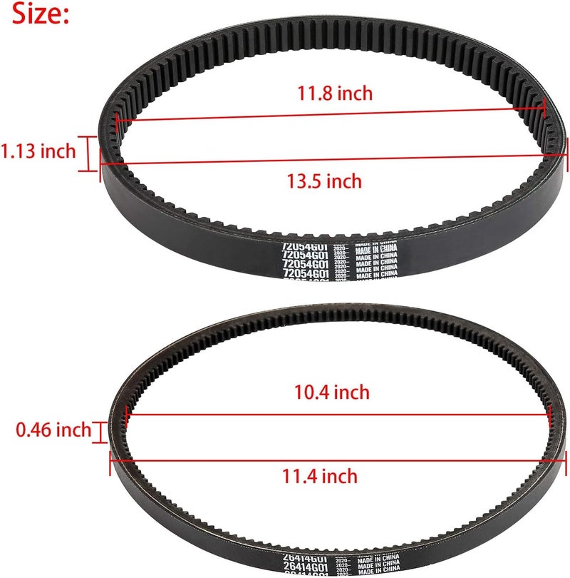 10L0L Clutch Drive & Starter Belts Kit for EZGO Golf Carts - Image 4