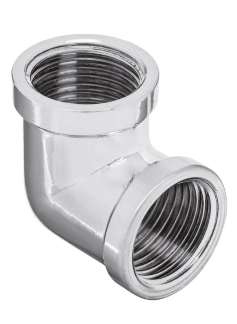 وصلة كوع انثى × انثى 1.2 سم (0.5 بوصة) مطلية بالكروم بي اس بي، سن لولبي عالي الجودة - Image 1