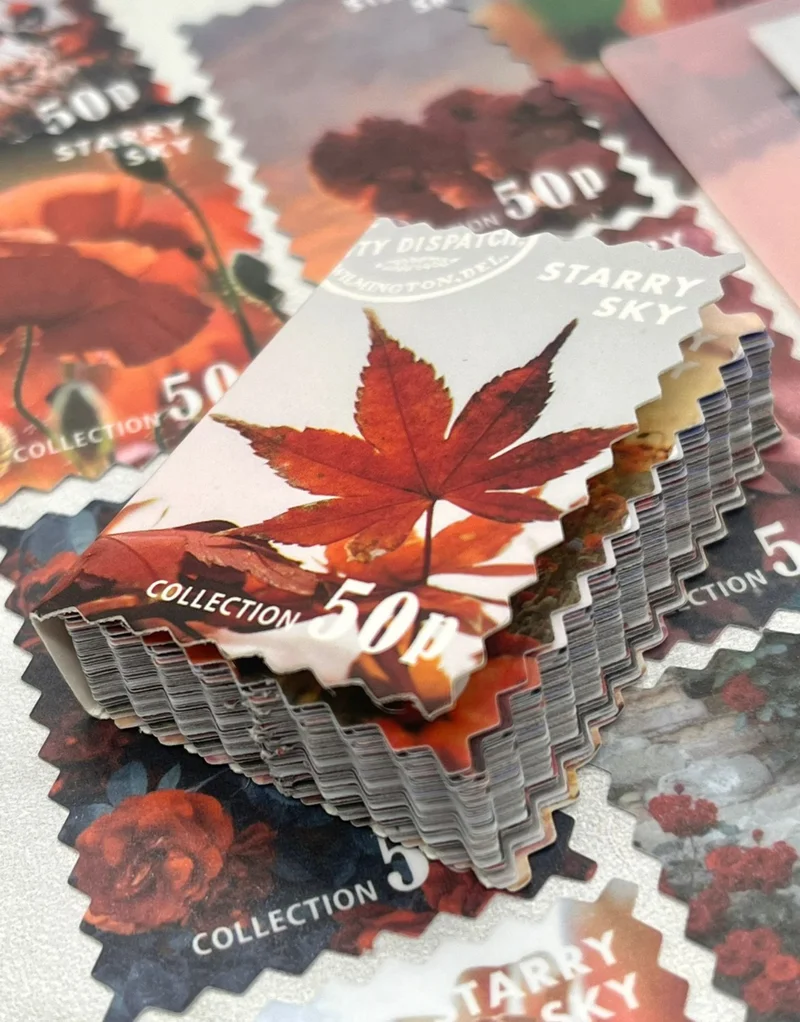 Kağıt Gemi Dükkan Paper Ship Shop Colorful Spring Red Flower Filled 50 Sheets Stamp Sticker / Decal / Bullet Journal / Notebook Decoration / Scrapbook