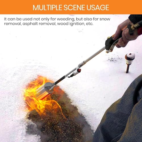 CALPOSE Propane Torch Weed Burner, Propane Weed Torch High Output 400,000BTU with 12FT Hose, Weed Torch with Flame Control and Button Igniter for Garden Wood Roofing Snow Road Charcoal Start - Image 5
