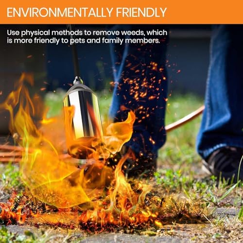 CALPOSE Propane Torch Weed Burner, Propane Weed Torch High Output 400,000BTU with 12FT Hose, Weed Torch with Flame Control and Button Igniter for Garden Wood Roofing Snow Road Charcoal Start - Image 3