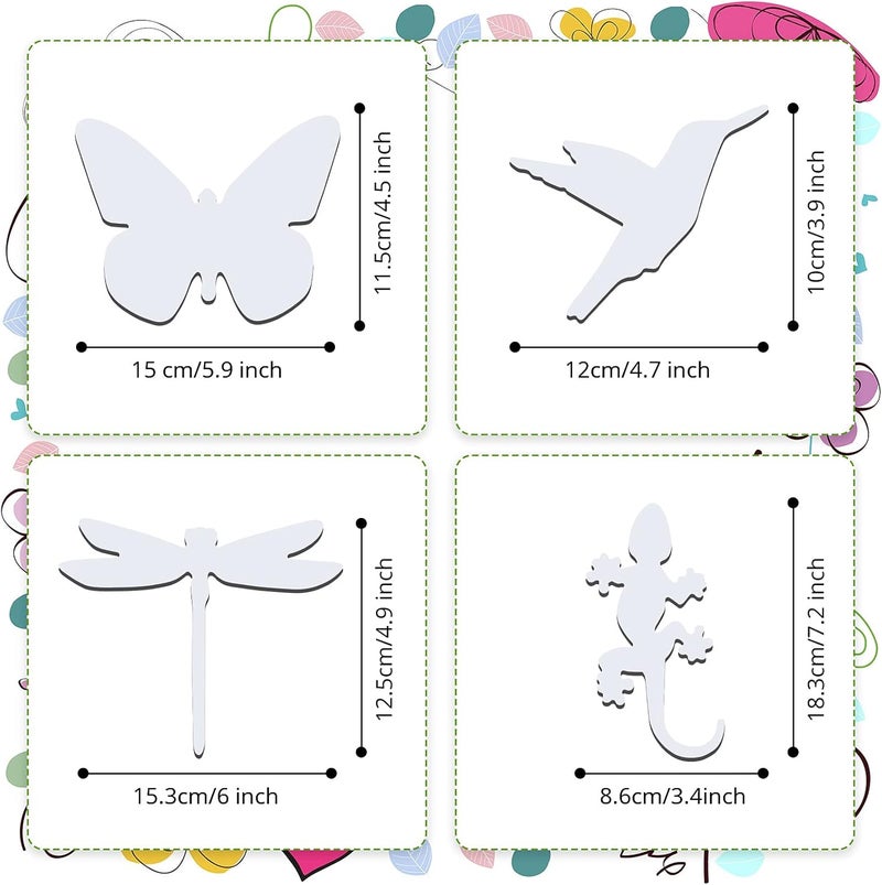 TOODOO 8 Pieces Flexible Screen Magnets 2 Dragonflies 2 Geckos 2 Butterflies 2 Hummingbirds Double Sided Screen Magnet for NonRetractable Screens Helps to Stop Walking into Screens - Image 2