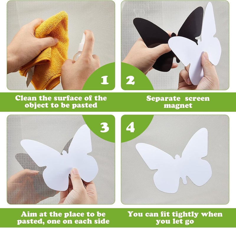 TOODOO 8 Pieces Flexible Screen Magnets 2 Dragonflies 2 Geckos 2 Butterflies 2 Hummingbirds Double Sided Screen Magnet for NonRetractable Screens Helps to Stop Walking into Screens - Image 3