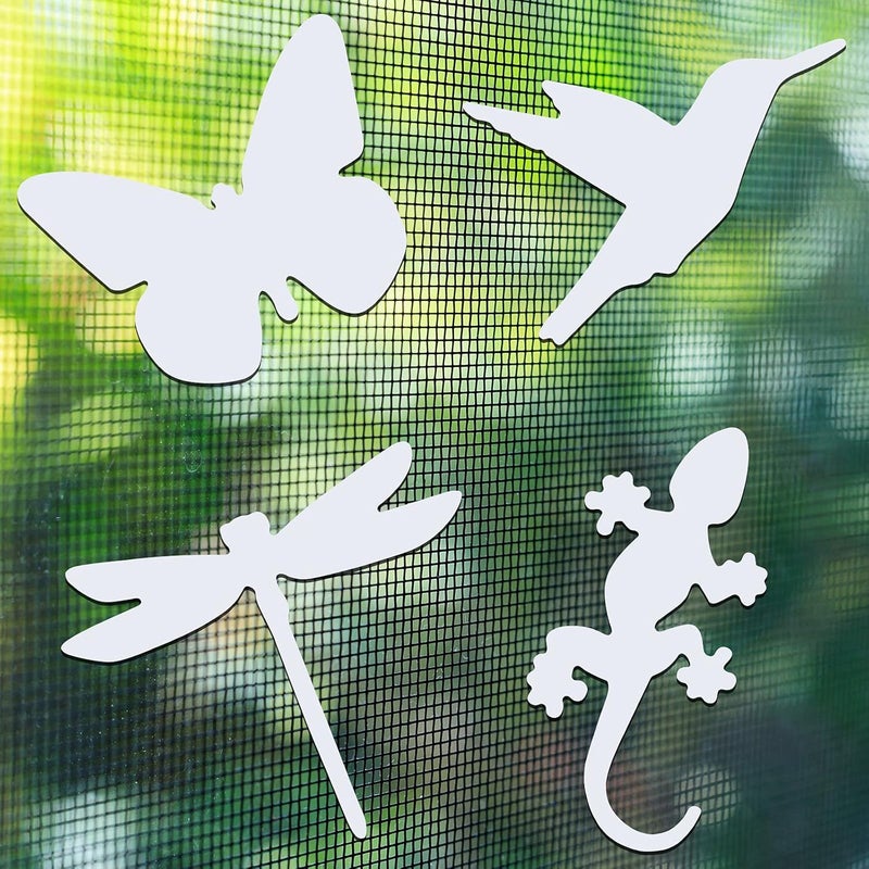 TOODOO 8 Pieces Flexible Screen Magnets 2 Dragonflies 2 Geckos 2 Butterflies 2 Hummingbirds Double Sided Screen Magnet for NonRetractable Screens Helps to Stop Walking into Screens - Image 1