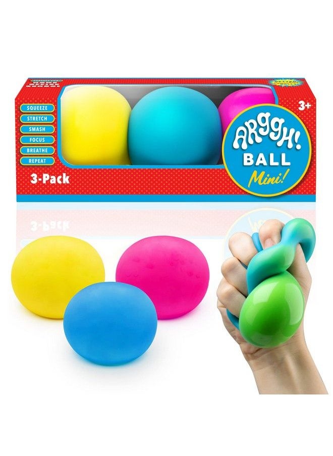 Power Your Fun - Arggh Mini Stress Balls For Adults And Kids 3Pk Squishy Stress Balls Color Changing Resistance Fidget Toys Sensory Stress Anxiety Relief Squeeze Toys Squishy Toy (Yellow Pink Blue) - Image 1