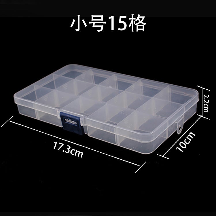 Generic Home Clear Plastic Covered Storage Box for Accessories Small 15-grid storage box