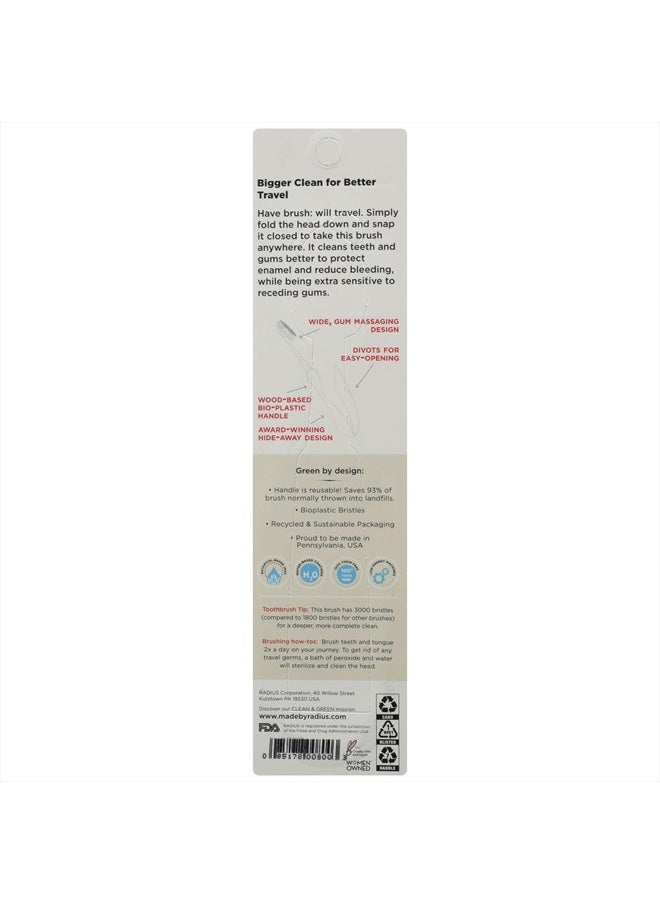 Radius - Radius Tour Travel Toothbrush, Assorted color - 1 count - Image 1