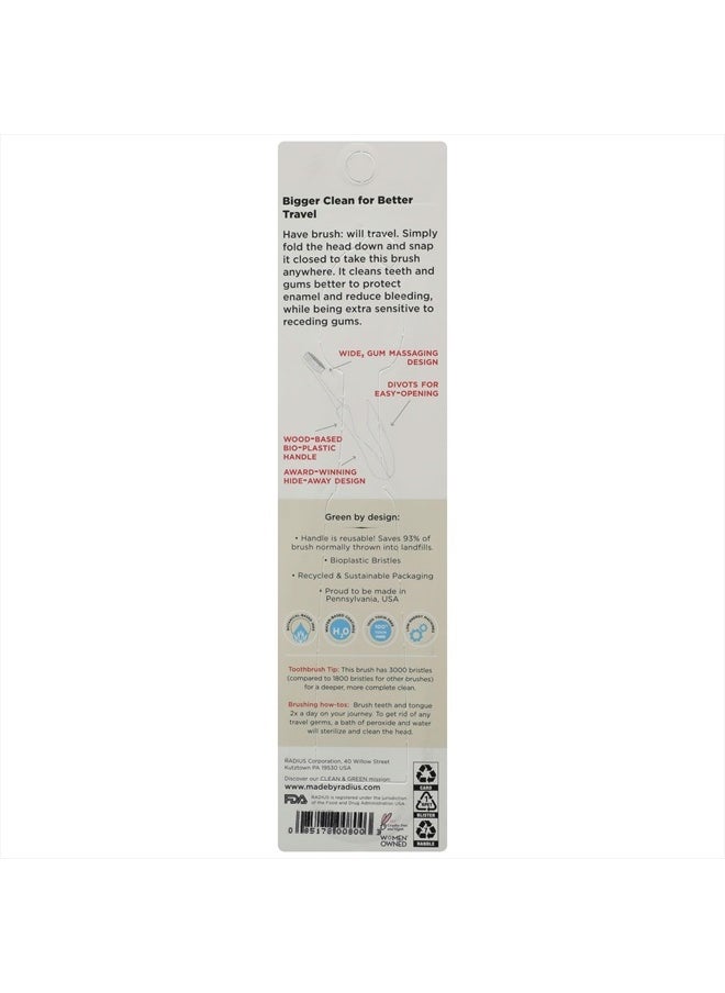 Radius - Radius Tour Travel Toothbrush, Assorted color - 1 count - Image 1