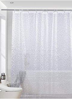 HAWAWA Long Shower Curtain Liner, Heavy Duty PEVA Thick Clear Plastic Shower Curtain with Rust-Proof Metal Grommets, Waterproof Shower Liner for Bathroom, 3DPebble Pattern, 180X200cm  - Image 4