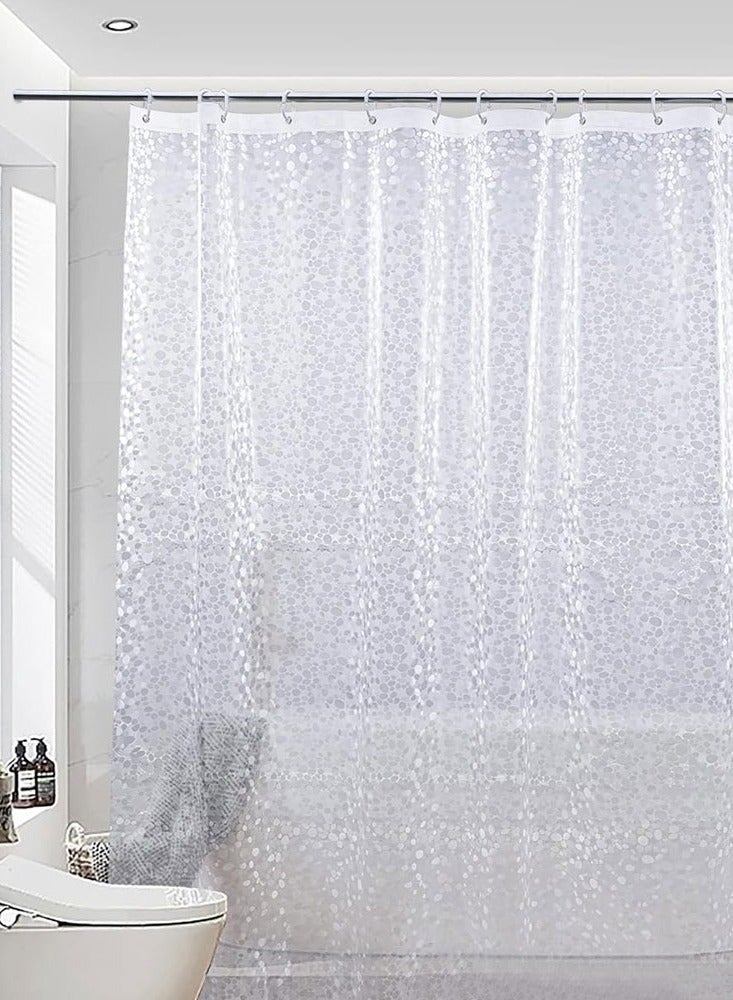 HAWAWA Long Shower Curtain Liner, Heavy Duty PEVA Thick Clear Plastic Shower Curtain with Rust-Proof Metal Grommets, Waterproof Shower Liner for Bathroom, 3DPebble Pattern, 180X200cm - Image 4