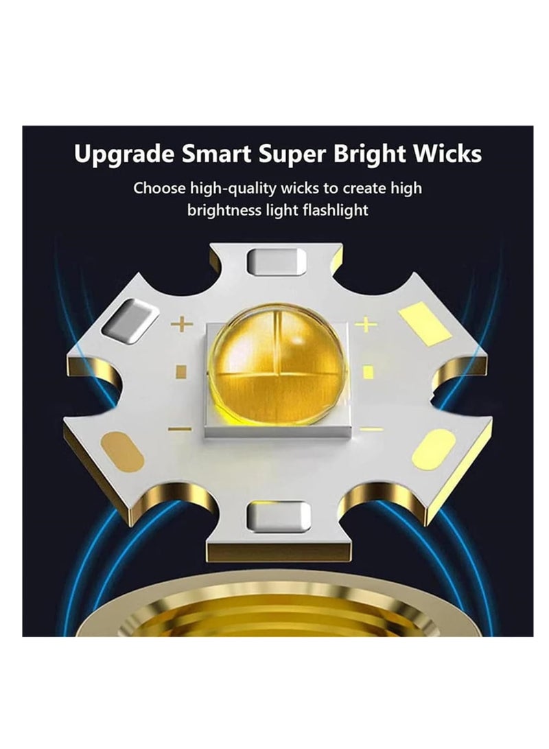 Multifunctional Super Bright Long Distance Rechargeable Flashlight, LED Flashlight, Powerful Tactical Torch Light, Outdoor Waterproof Focus Zoomable Flash Light, Pocket Flashlight for Camping Hiking - Image 4