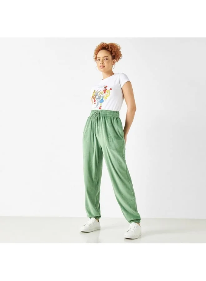 SP Characters All-Over Tweety Embossed Joggers with Elasticated Waistband and Pockets