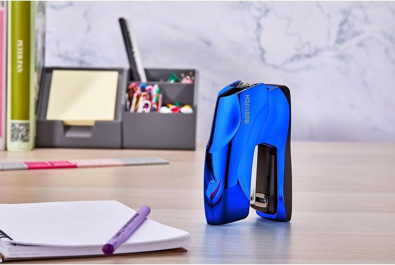 Bostitch Office Heavy Duty Stapler, 40 Sheet Capacity, No Jam, Half Strip, Fits into the Palm of Your Hand, For Classroom, Office or Desk, Metallic Blue - Image 5