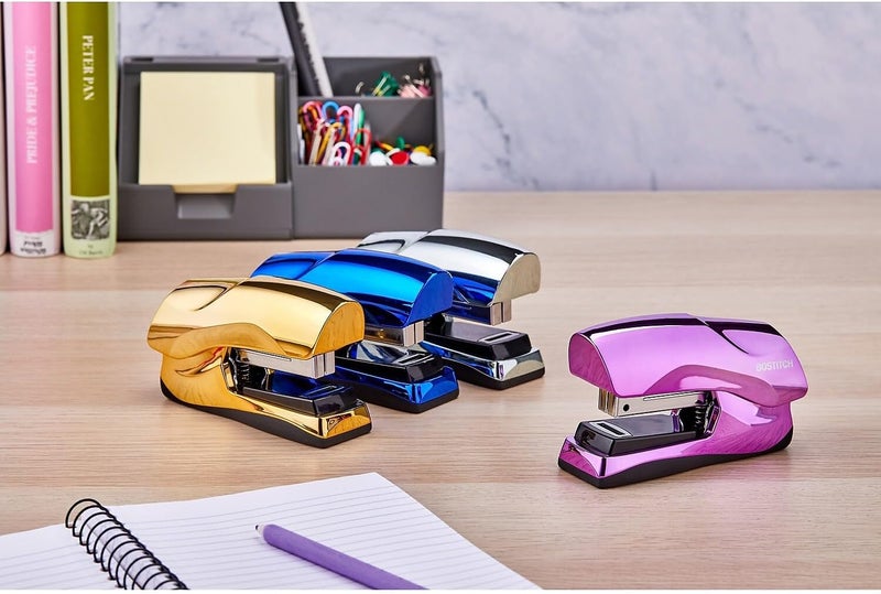 Bostitch Office Heavy Duty Stapler, 40 Sheet Capacity, No Jam, Half Strip, Fits into the Palm of Your Hand, For Classroom, Office or Desk, Metallic Blue - Image 2