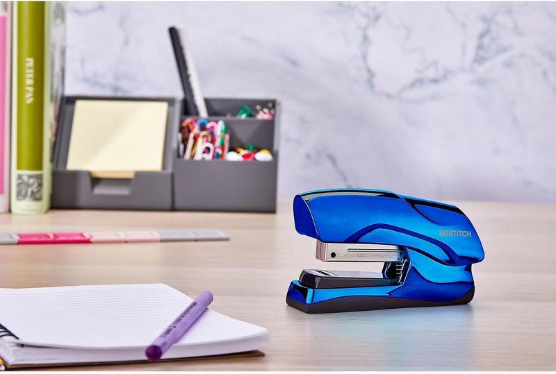 Bostitch Office Heavy Duty Stapler, 40 Sheet Capacity, No Jam, Half Strip, Fits into the Palm of Your Hand, For Classroom, Office or Desk, Metallic Blue - Image 4