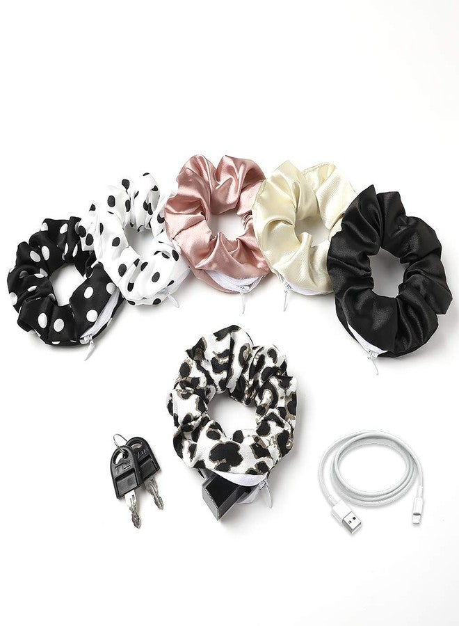 Ivyu Pocket Scrunchies with Zipper Stash Hair Ties Soft Silk Satin Scrunchy (LLCQ-010) - Image 1