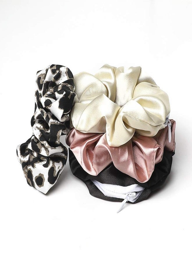Ivyu Pocket Scrunchies with Zipper Stash Hair Ties Soft Silk Satin Scrunchy (LLCQ-010) - Image 4