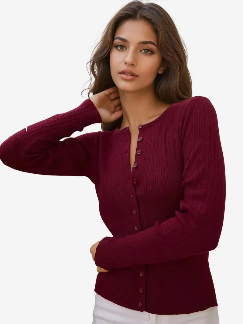 Buttoned Basic Cardigan