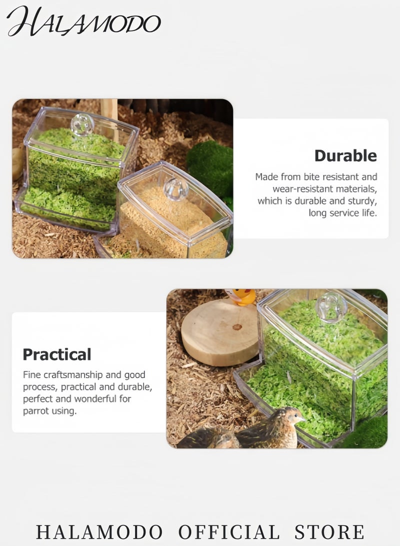 HALAMODO Automatic Bird Feeder No Mess Pet Feeder Seed Food Container Perch Cage Accessories for Budgerigar Canary Cockatiel Finch Parakeet - Image 2