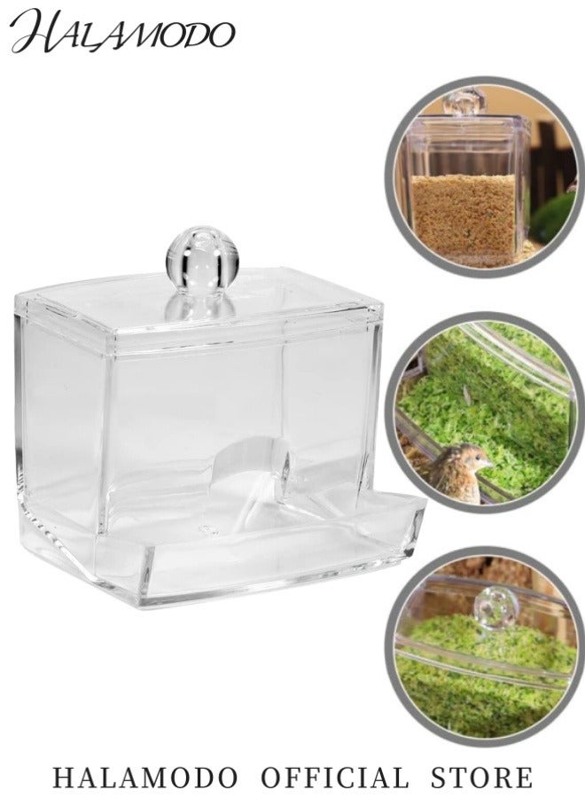 HALAMODO Automatic Bird Feeder No Mess Pet Feeder Seed Food Container Perch Cage Accessories for Budgerigar Canary Cockatiel Finch Parakeet - Image 4