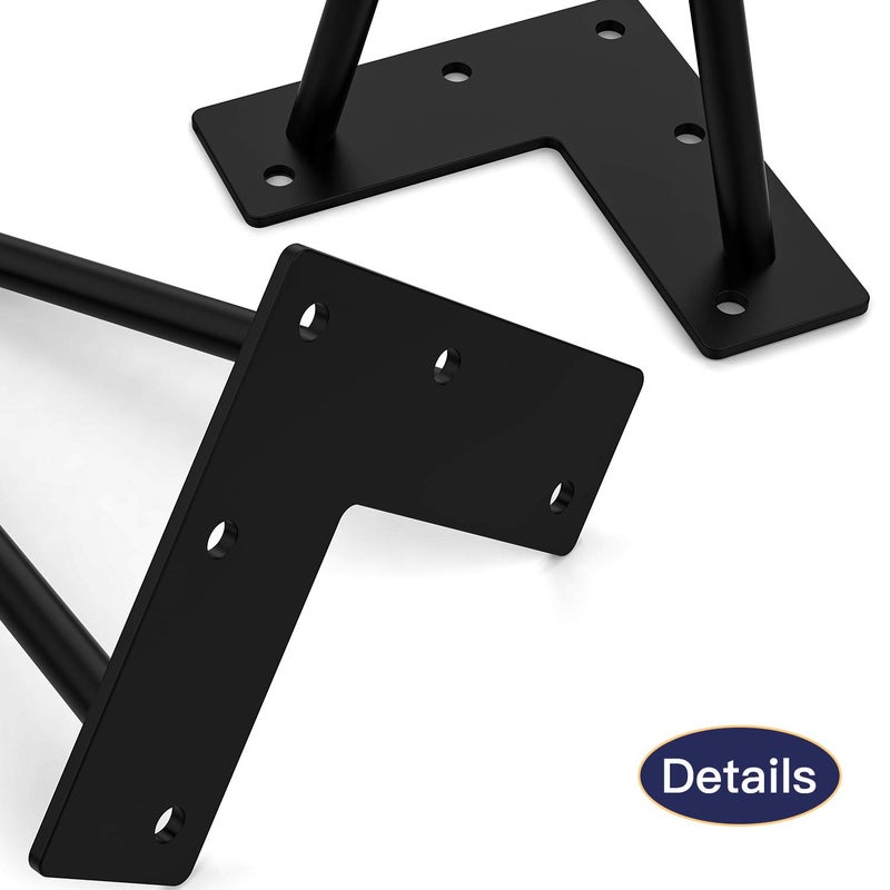 Orgerphy 12 Black Hairpin Furniture Legs4PCS HeavyDuty Hairpin Legs End Table Legs with Screws and 4pcs Bonus Rubber Floor Protectors Metal Table Legs Desk Legs Furniture Legs for DIYers - Image 4