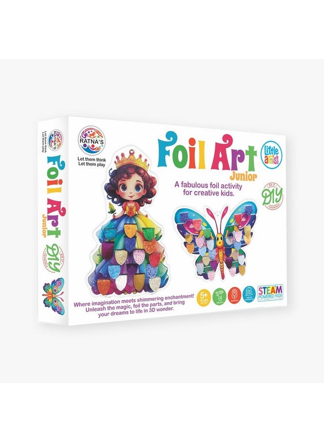 RATNA'S Junior Foil Art Kit DIY Creative Activity Kit, STEAM Powered Art & Craft Activity - Foil Fun Craft Kits & Supplies for Kids and Adults, 3D Foil Art Designs, Easy to Use - Image 1