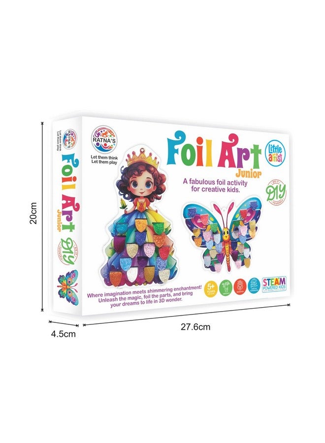 RATNA'S Junior Foil Art Kit DIY Creative Activity Kit, STEAM Powered Art & Craft Activity - Foil Fun Craft Kits & Supplies for Kids and Adults, 3D Foil Art Designs, Easy to Use - Image 4