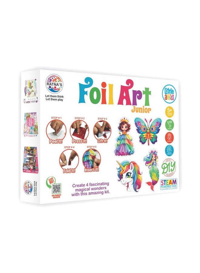 RATNA'S Junior Foil Art Kit DIY Creative Activity Kit, STEAM Powered Art & Craft Activity - Foil Fun Craft Kits & Supplies for Kids and Adults, 3D Foil Art Designs, Easy to Use - Image 5