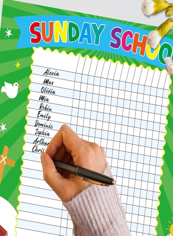 Fancy Land Sunday School Attendance Chart for Kids Christian Classroom Incentive Chart with Stickers for VBS Behavior Reward Church Religious Theme Activities Supplies Party Decoration Favors 8Pcs - Image 3