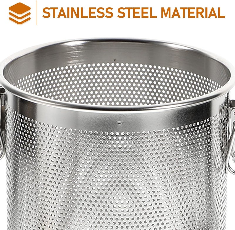 Yardwe سلة مصفاة التوابل من الفولاذ المقاوم للصدأ مع خطاف سلسلة، مصفاة حساء بشبكة دقيقة جدًا للطهي، التوابل، وتحضير الشاي، 5.51x5.51x5.90 بوصة - Image 4