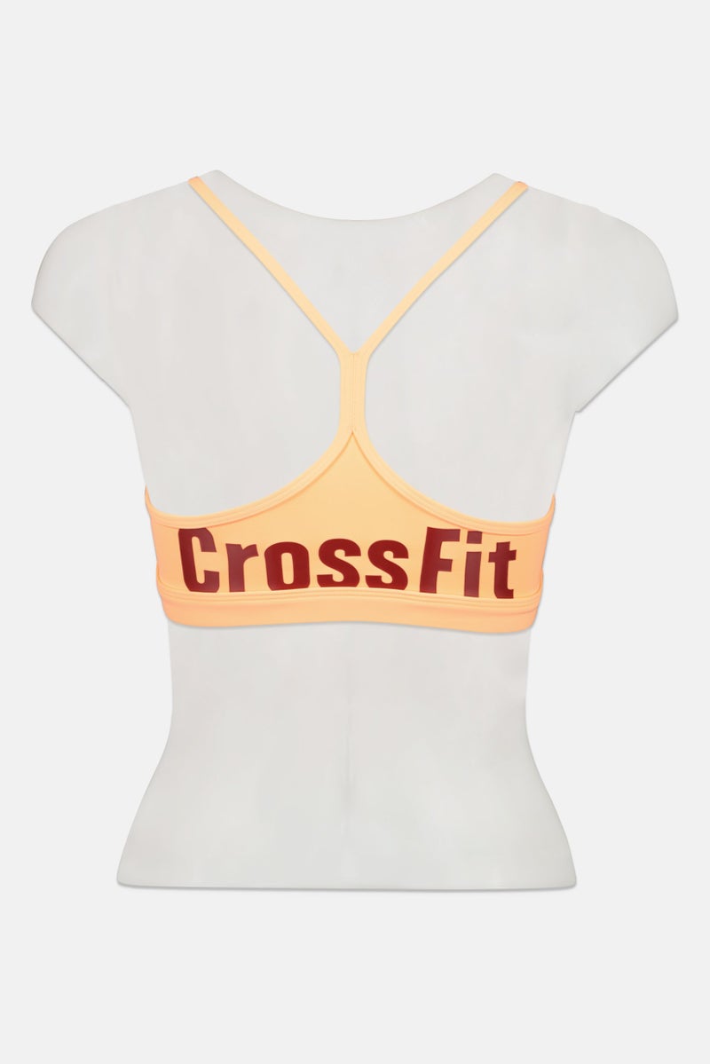 Reebok سوتيان رياضي مبطن للتدريب كروس فيت للنساء، خوخي - Image 2