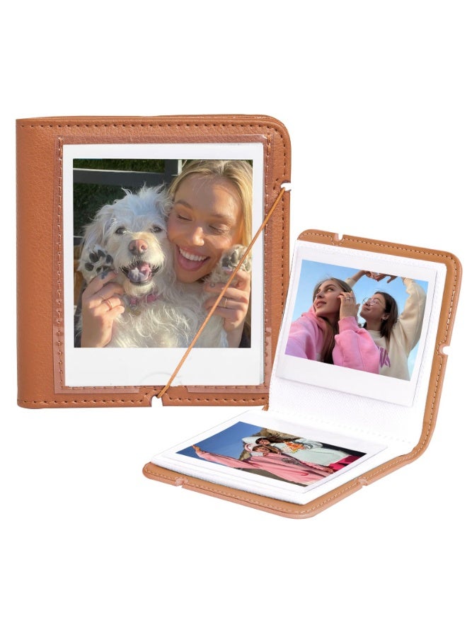 Arabest 28 Pockets Photo Album for Polaroid I-Type/Now/OneStep/I-Type/Fuji Wide/Wide EVO/Wide 400/300/210 Instant Print Camera 3.5 x 4.2 Inches Films, PU Album with Cover Display - Black - Image 1