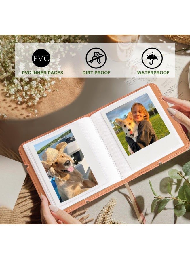 Arabest 28 Pockets Photo Album for Polaroid I-Type/Now/OneStep/I-Type/Fuji Wide/Wide EVO/Wide 400/300/210 Instant Print Camera 3.5 x 4.2 Inches Films, PU Album with Cover Display - Black - Image 4