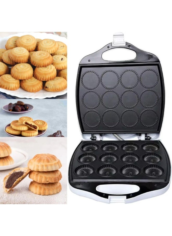 NOVA Mamool Maker / Cookie Maker Machine – 12-Piece Electric Maamoul Press with 1400W Power – Elegant White Design [IK81], Non-Stick Plates for Traditional Arabic Date Cookies, Perfect for Eid, Ramadan, Gifting  - Image 2