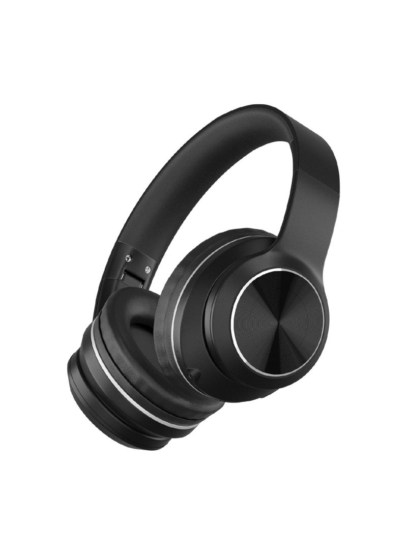 JUICE Wireless Headphones, 16Hr Playtime, Clearer hands-free calling, Foldable Lightweight Headset, Noise Cancelling Headphones, Wireless Over-Ear Bluetooth, AUX Cable for Wired Use – Black - Image 3