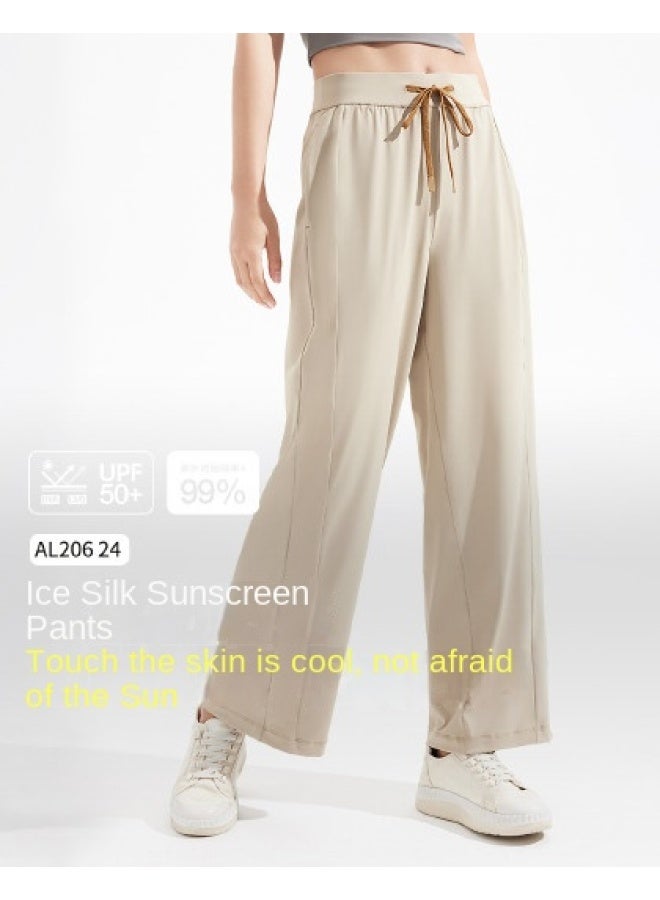 Cool Sun-proof】spring/summer Bestseller Women's Casual Pants With Cuffed Ankles, Sun Protection, Tummy Control, High Waist, Cooling, Leg-lengthening Effect - Image 1