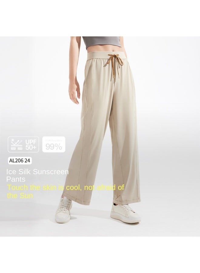 Cool Sun-proof】spring/summer Bestseller Women's Casual Pants With Cuffed Ankles, Sun Protection, Tummy Control, High Waist, Cooling, Leg-lengthening Effect - Image 2