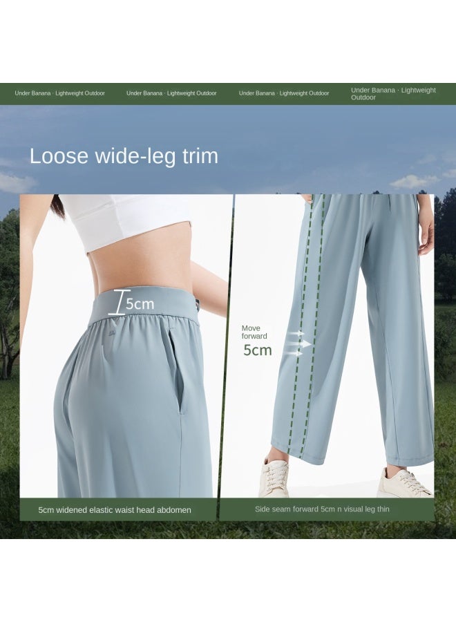 Cool Sun-proof】spring/summer Bestseller Women's Casual Pants With Cuffed Ankles, Sun Protection, Tummy Control, High Waist, Cooling, Leg-lengthening Effect - Image 5