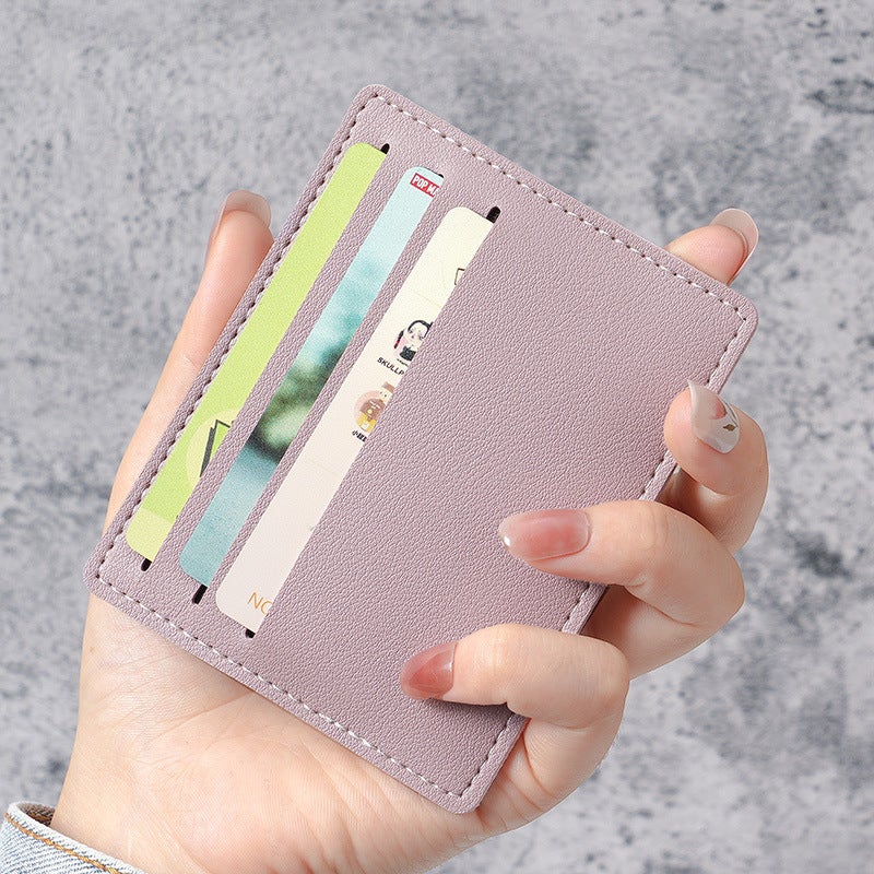 Slim Mini Card Holder Wallet for Men  Women Purple 