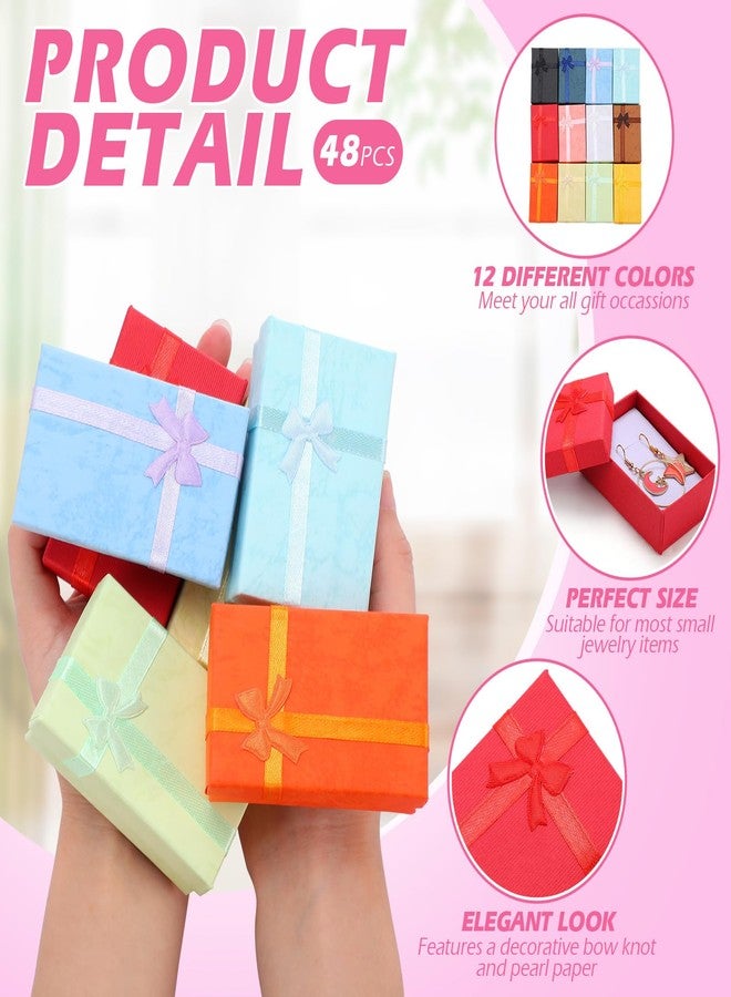 MTLEE 48 Pcs Gifts Box Set Jewelry Gift Boxes for Rings Pendants Earring Necklaces Cardboard Jewelry Boxes for Thanksgiving Day Christmas Birthday Anniversary Assorted Colors 3.15 x 1.97 x 1.18 Inch - Image 3