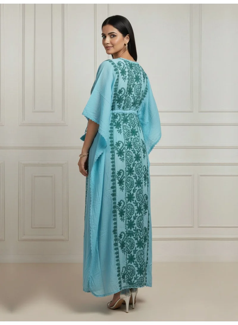 الايا قفطان شيكانكاري رايون مطرز يدويًا-AL3475